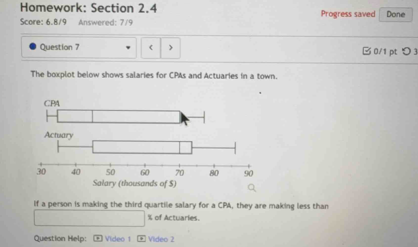 homework: section 2.4 score: 6.8/9 answered: 7/9 question 7 the boxplot…