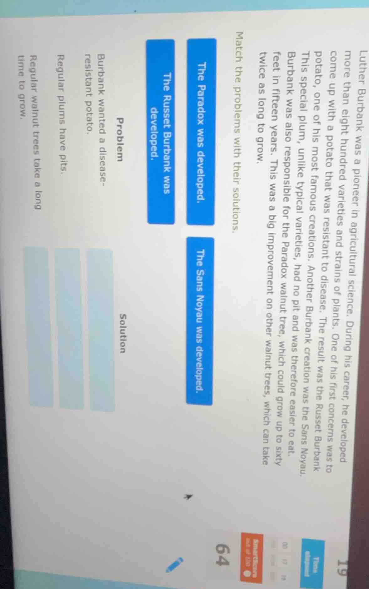 luther burbank was a pioneer in agricultural science. during his career…