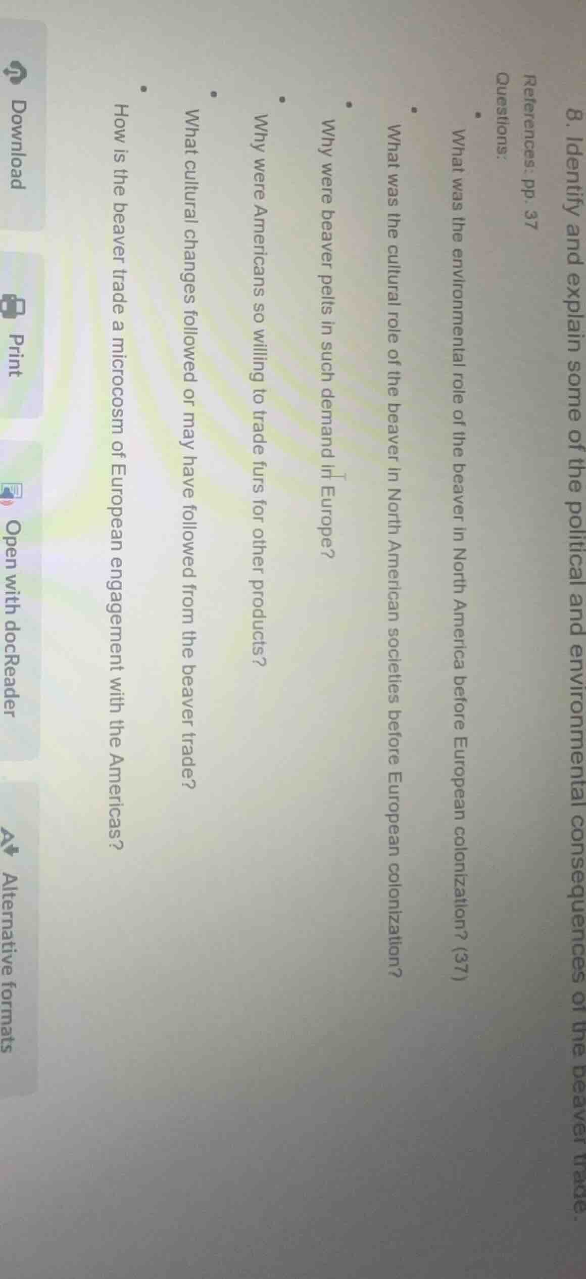 8. identify and explain some of the political and environmental consequ…