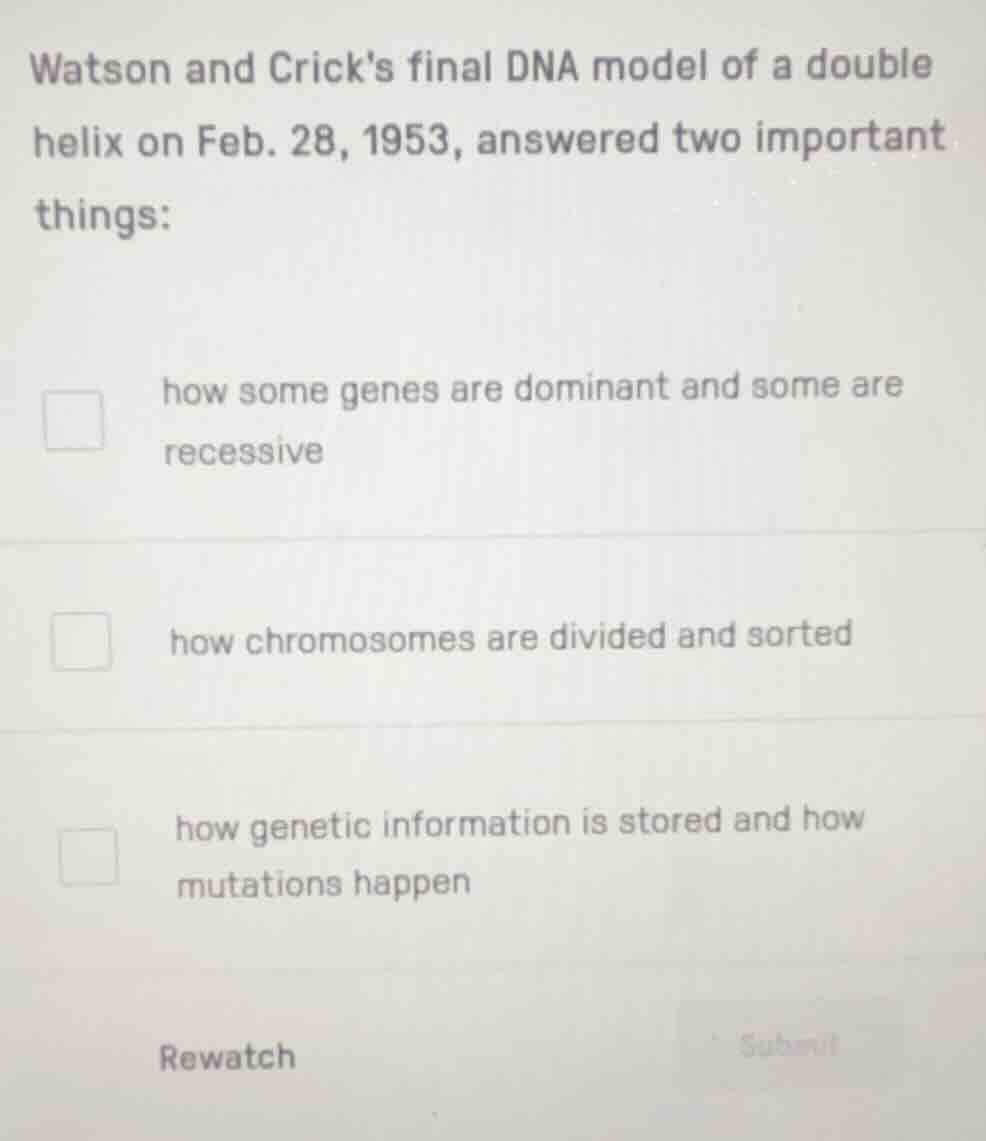 watson and cricks final dna model of a double helix on feb. 28, 1953, a…