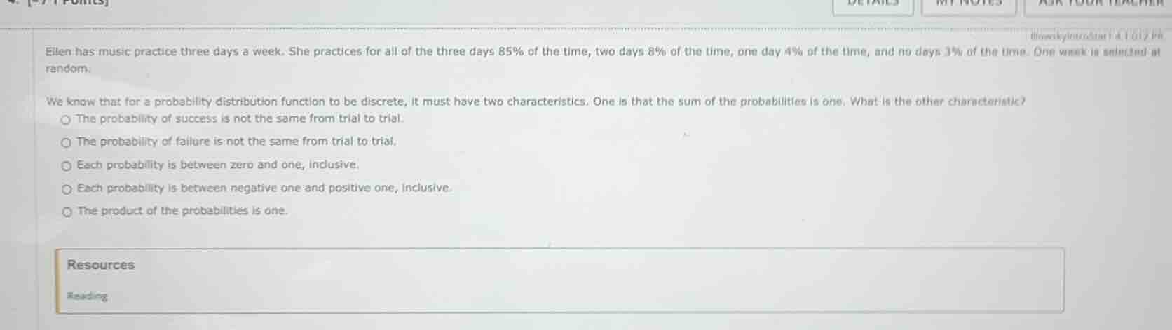 ellen has music practice three days a week. she practices for all of th…
