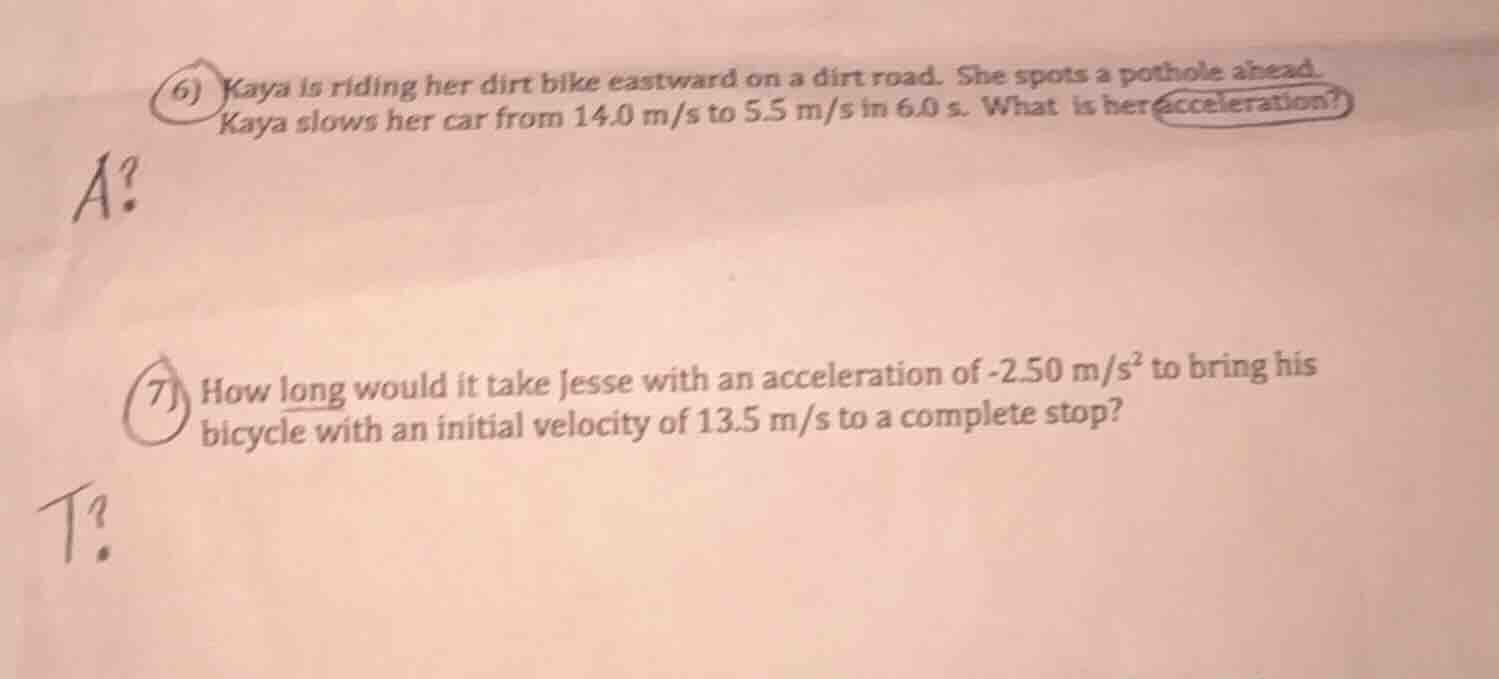 6) kaya is riding her dirt bike eastward on a dirt road. she spots a po…