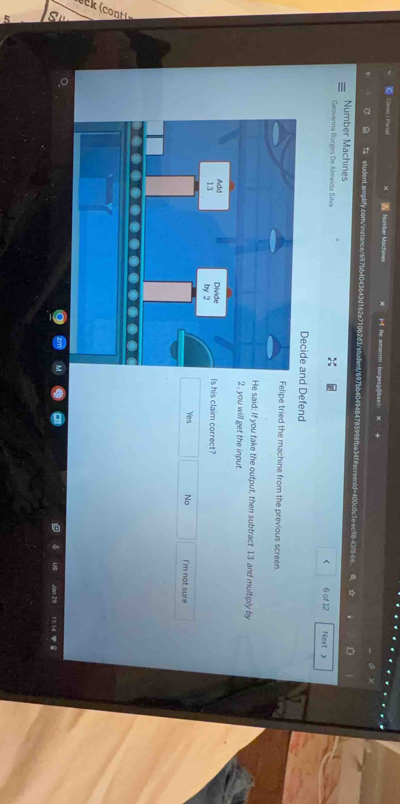 decide and defend felipe tried the machine from the previous screen. he…