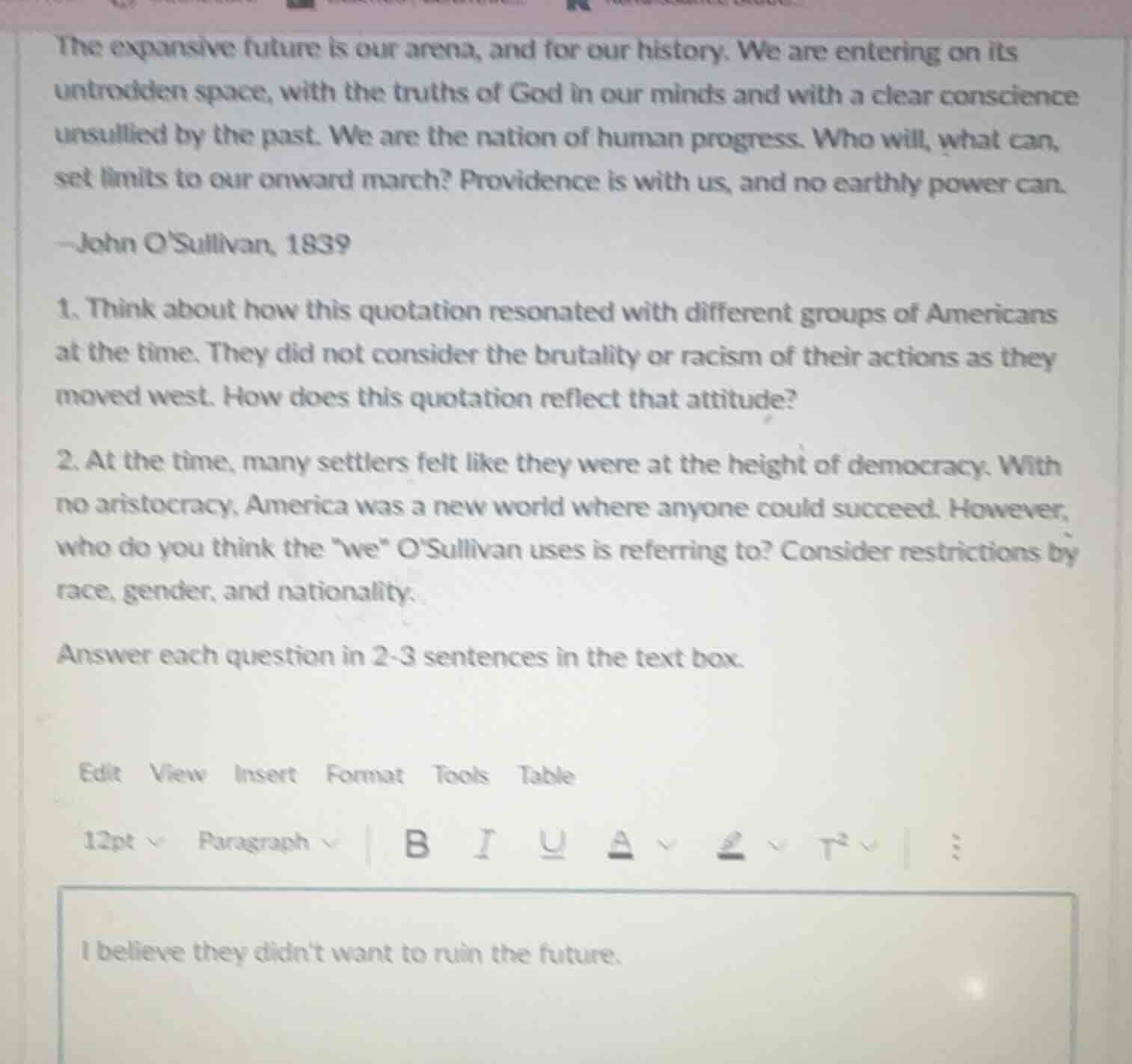 the expansive future is our arena, and for our history. we are entering…