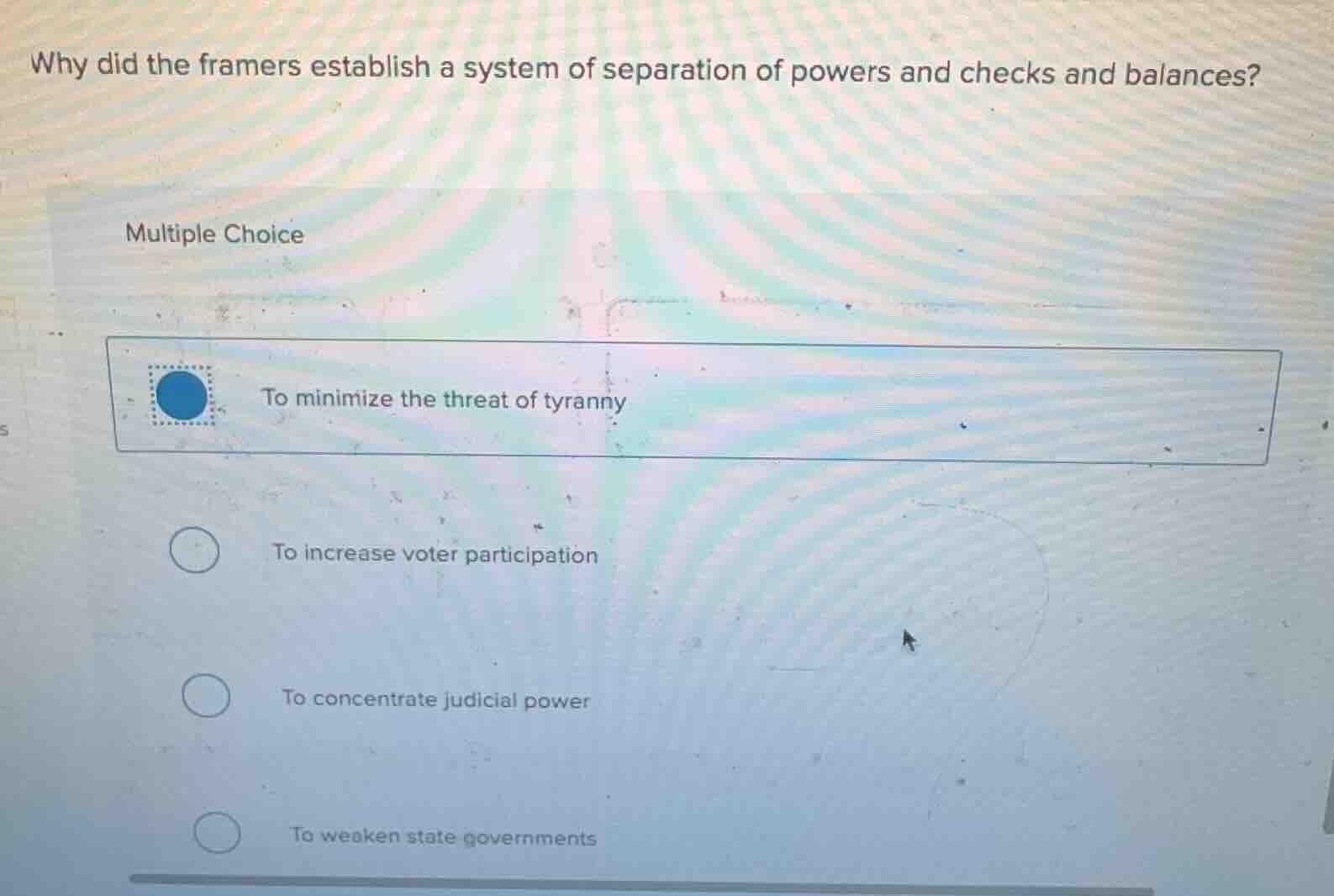 why did the framers establish a system of separation of powers and chec…