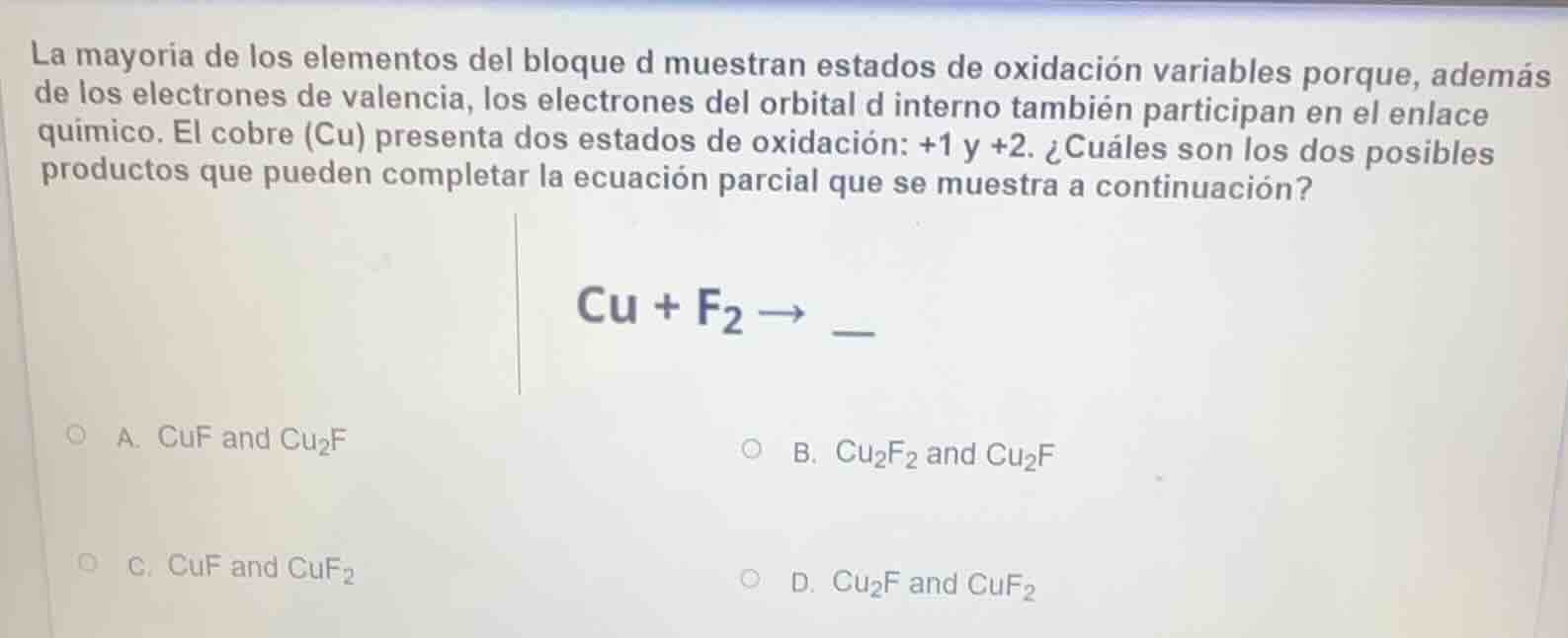 la mayoría de los elementos del bloque d muestran estados de oxidación …