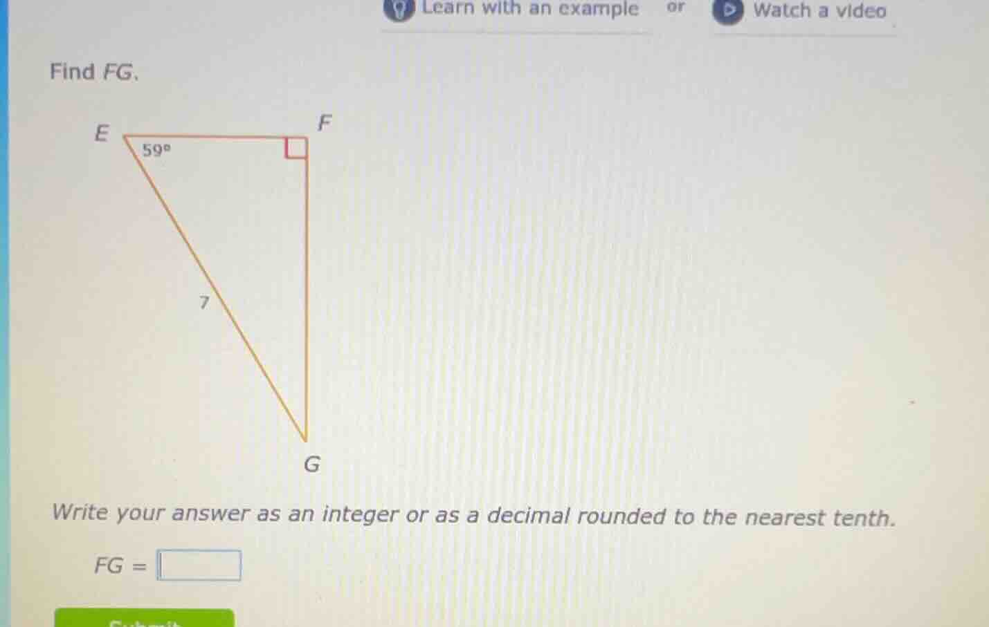 find fg. write your answer as an integer or as a decimal rounded to the…
