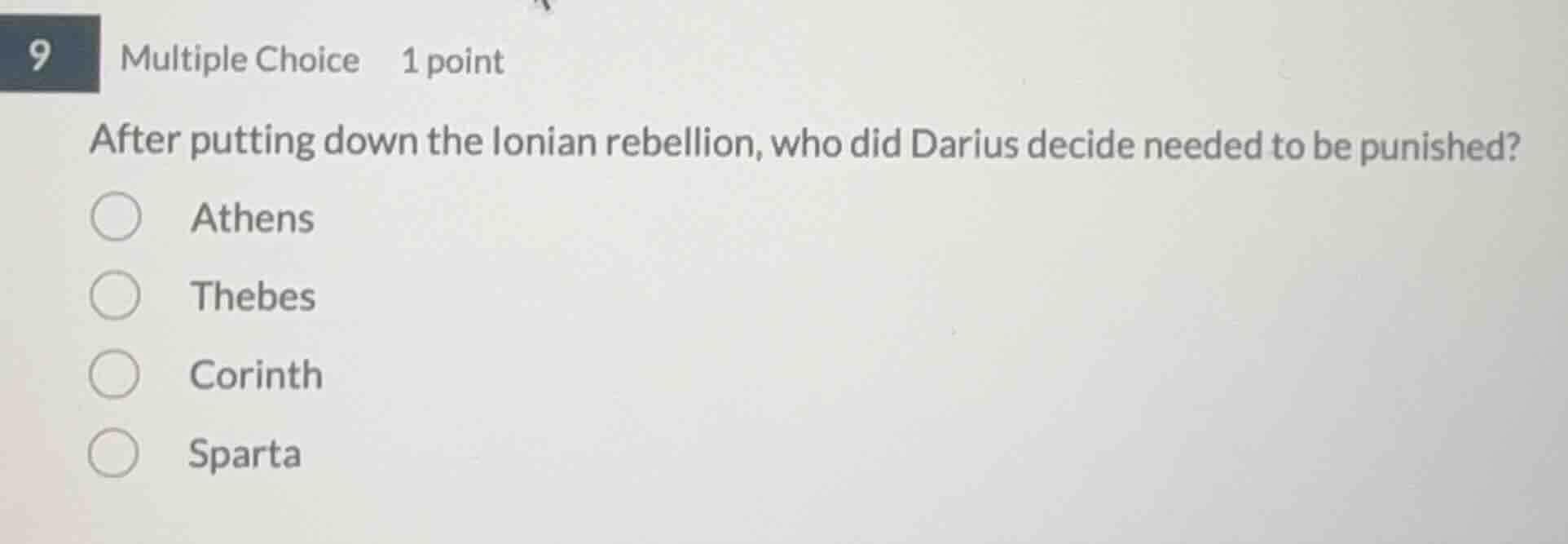 9 multiple choice 1 point after putting down the ionian rebellion, who …