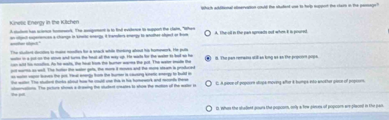 kinetic energy in the kitchen a student has science homework. the assig…