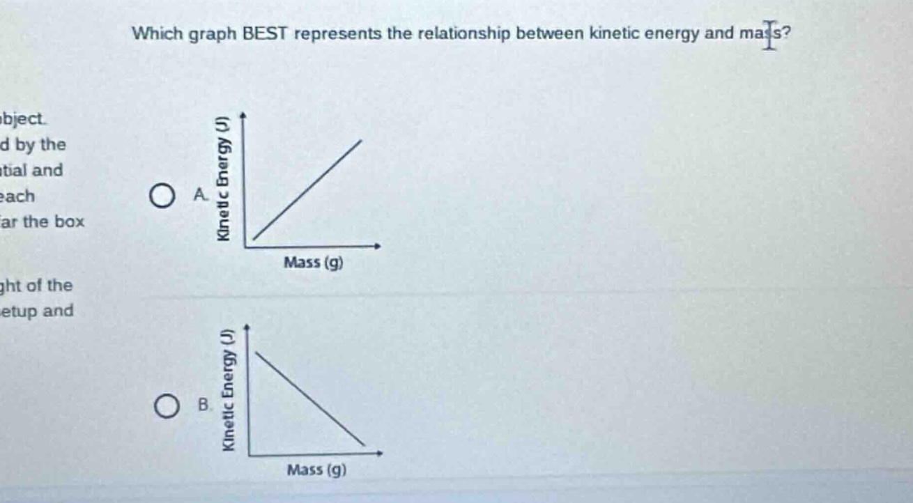 which graph best represents the relationship between kinetic energy and…