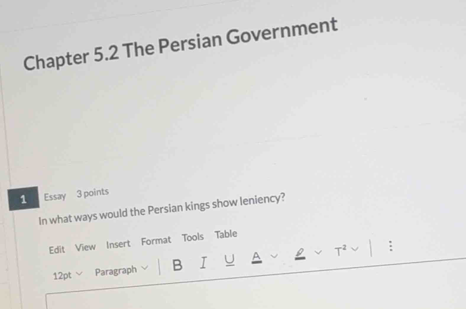 chapter 5.2 the persian government 1 essay 3 points in what ways would …