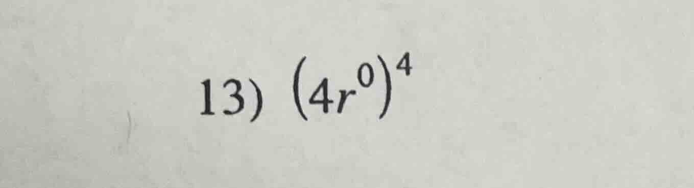 13) \\((4r^{0})^{4}\\)