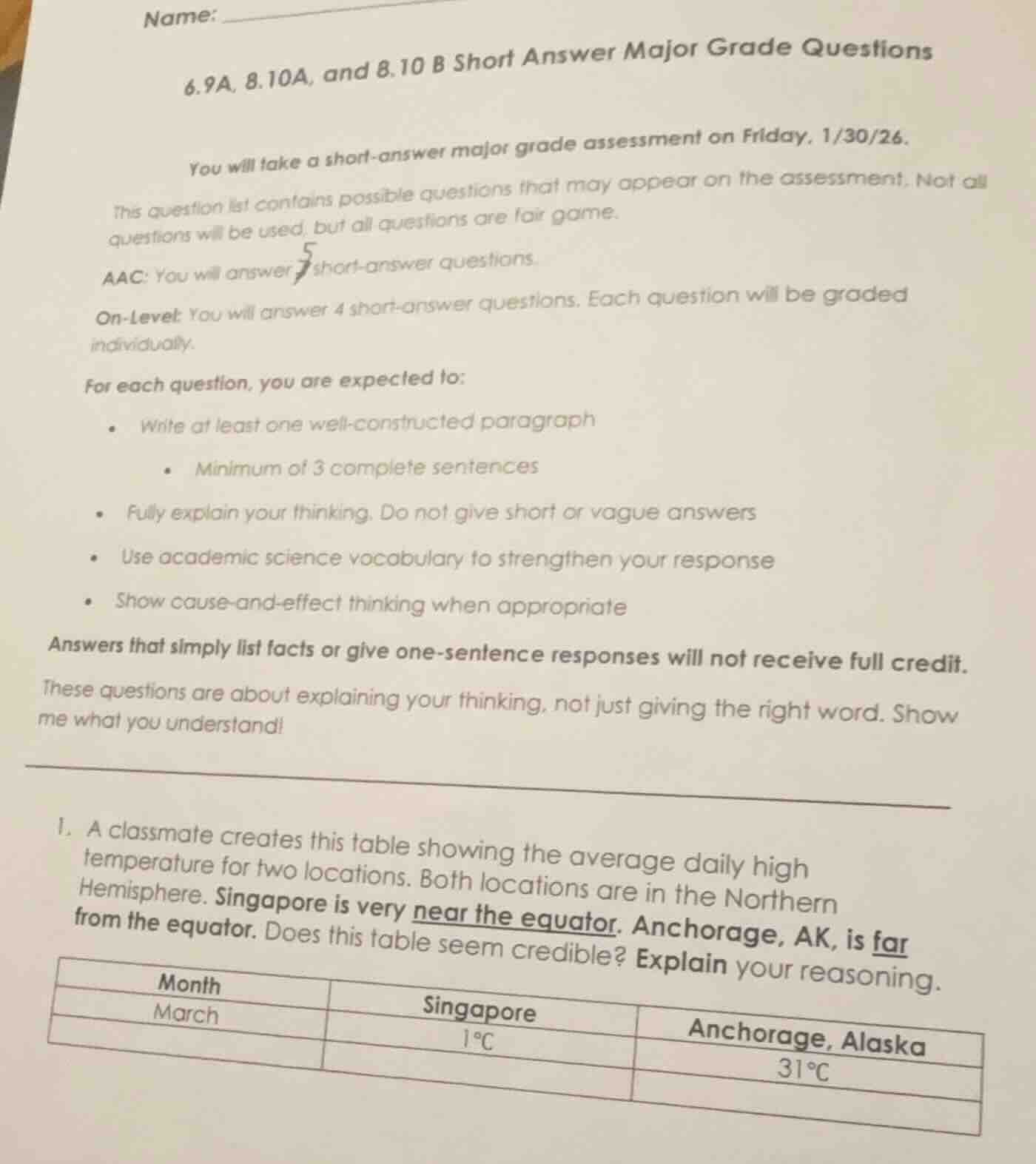 name: 6.9a, 8.10a, and 8.10 b short answer major grade questions you wi…