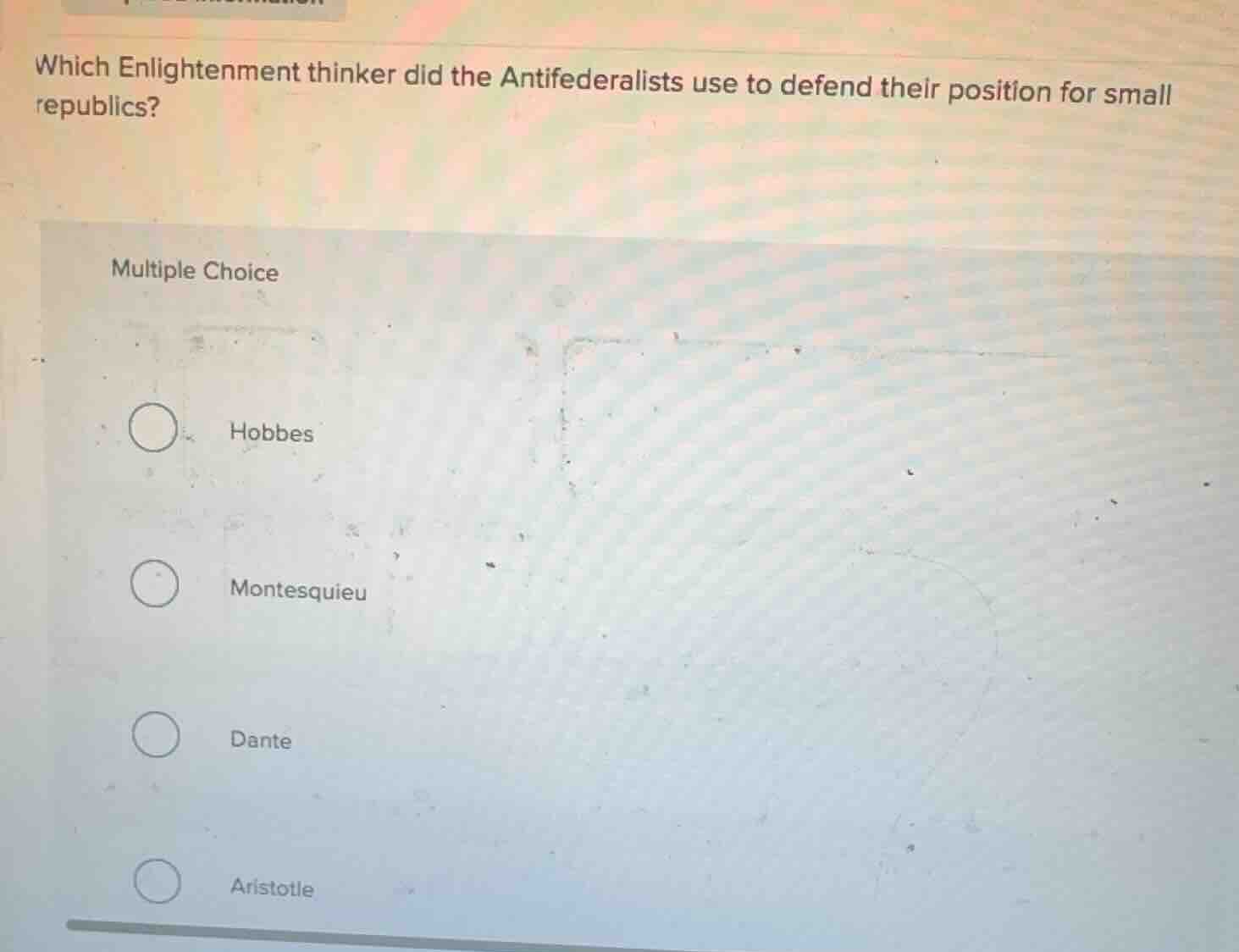 which enlightenment thinker did the antifederalists use to defend their…