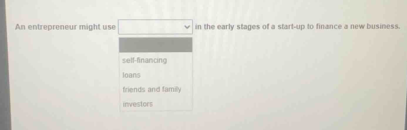 an entrepreneur might use in the early stages of a start - up to financ…