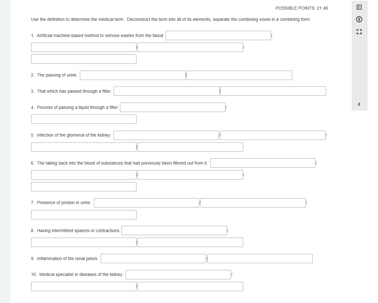 use the definition to determine the medical term. deconstruct the term …