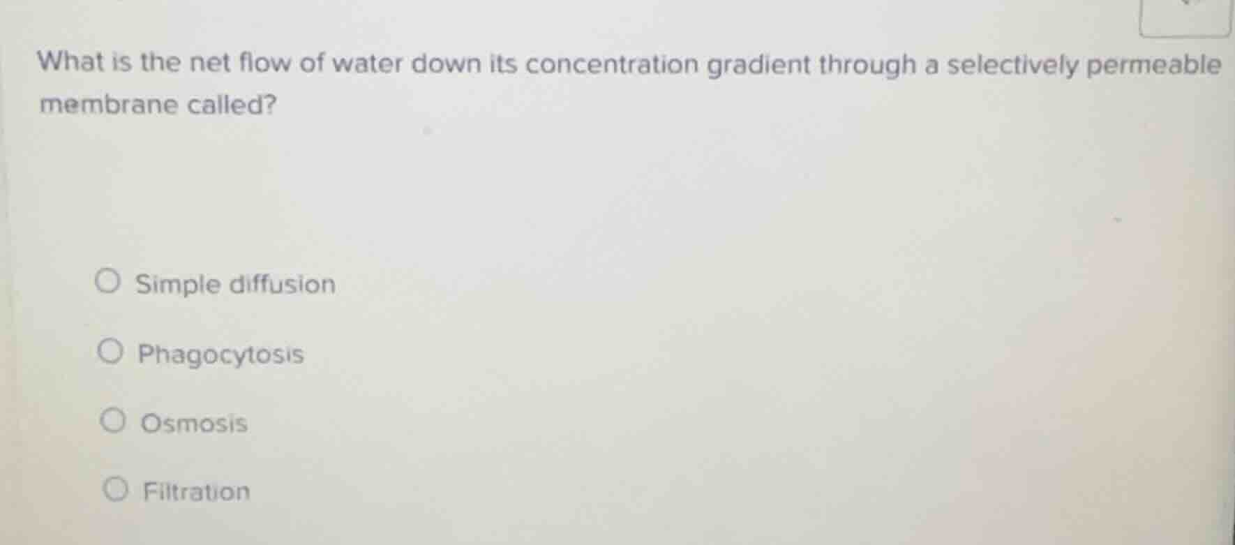 what is the net flow of water down its concentration gradient through a…