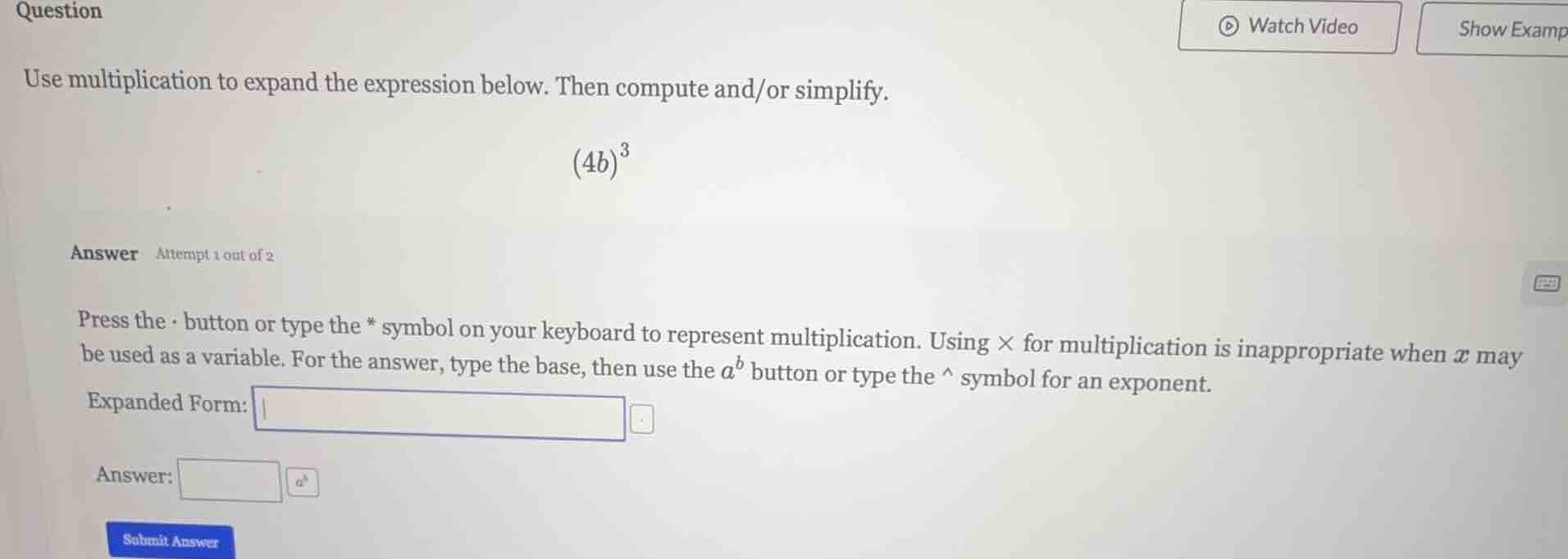 question use multiplication to expand the expression below. then comput…