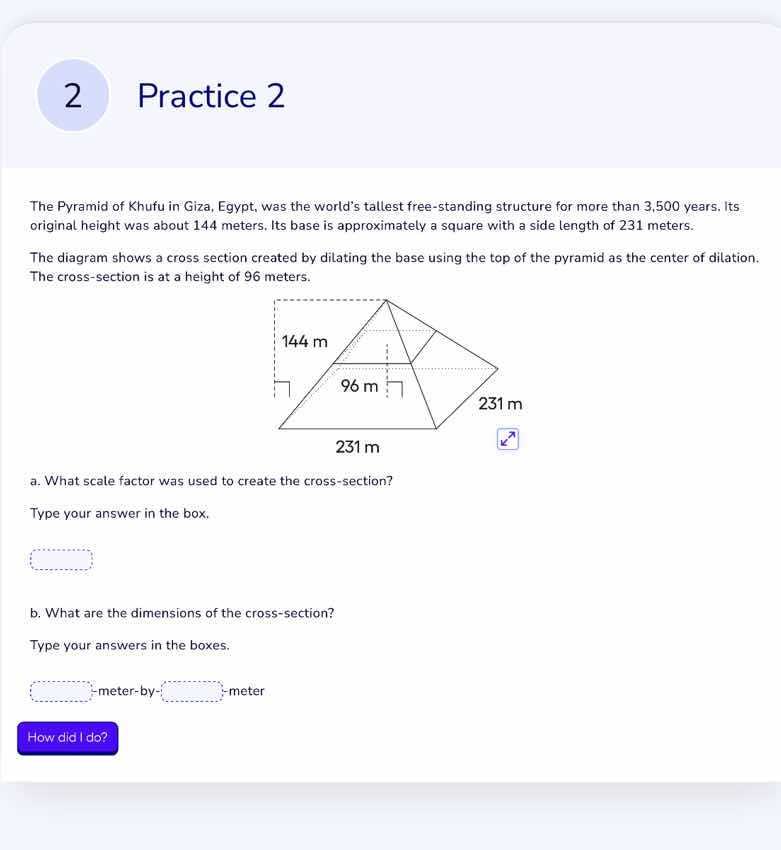practice 2 the pyramid of khufu in giza, egypt, was the world’s tallest…