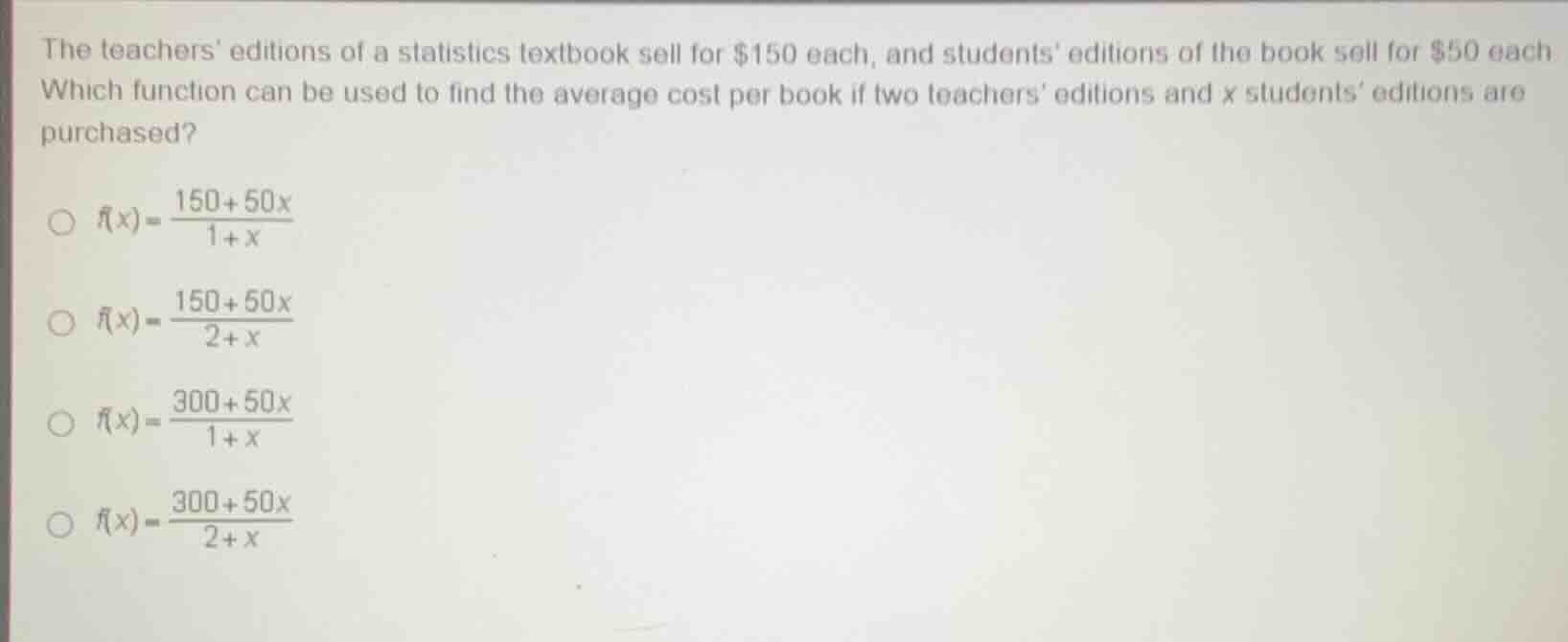 the teachers editions of a statistics textbook sell for $150 each, and …