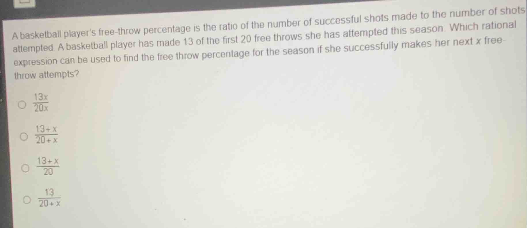 a basketball players free - throw percentage is the ratio of the number…