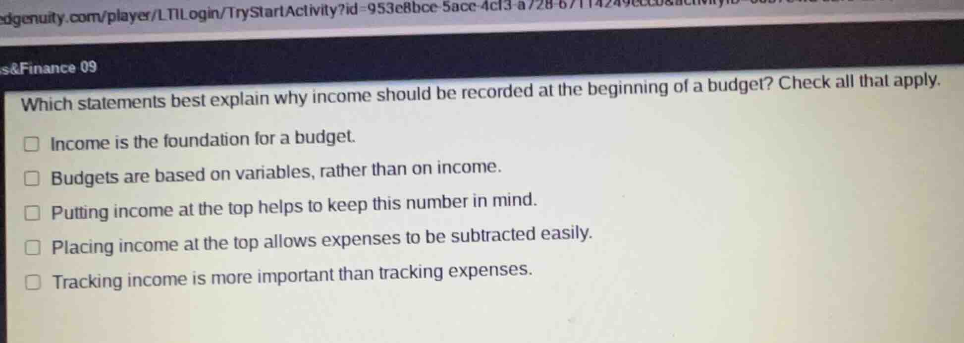 s&finance 09 which statements best explain why income should be recorde…