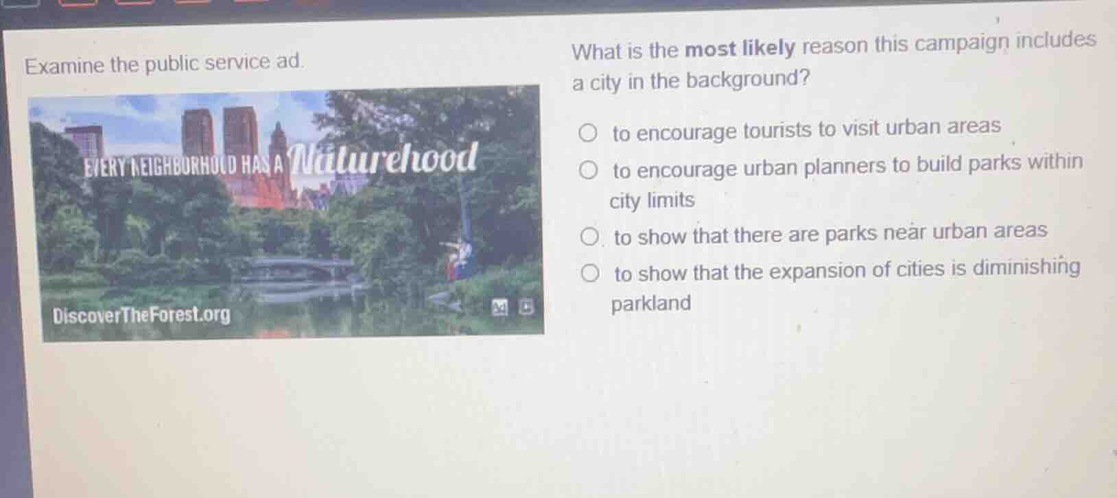 examine the public service ad. what is the most likely reason this camp…