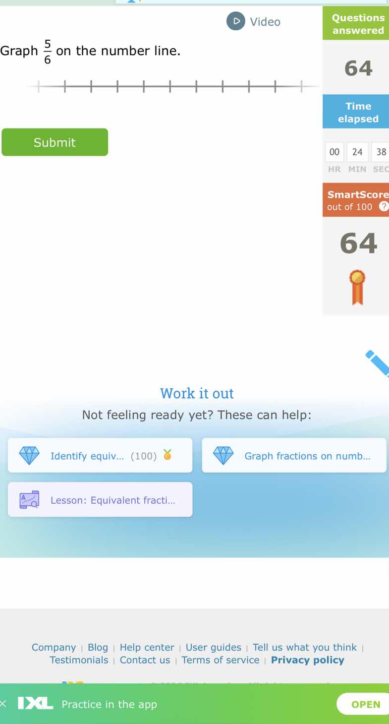 graph \\(\\frac{5}{6}\\) on the number line.