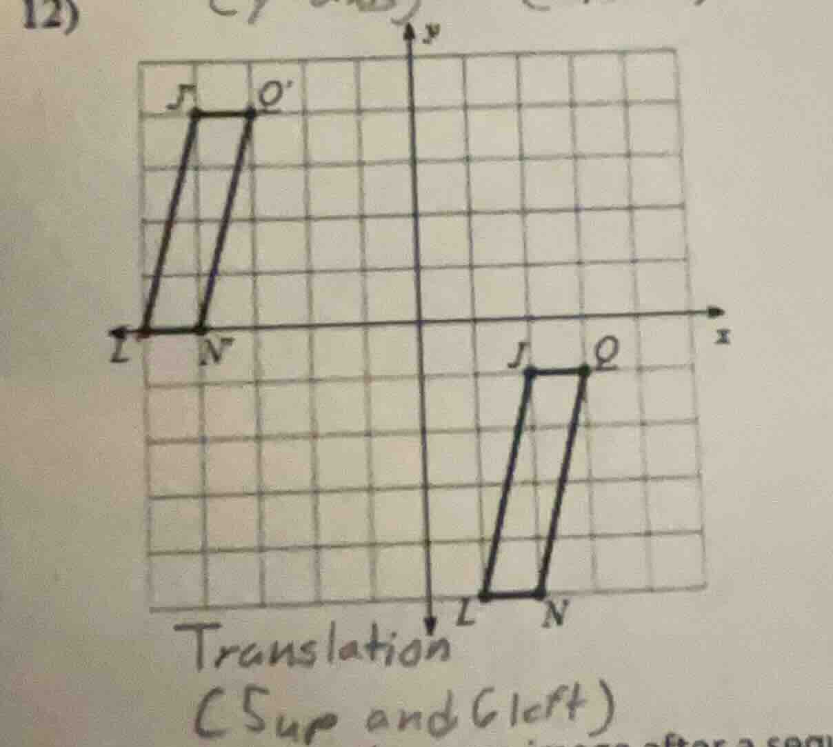 12) translation (5 up and 6 left)