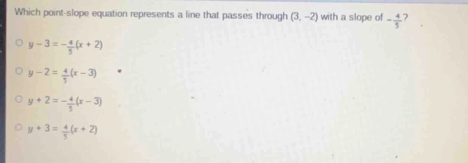 which point - slope equation represents a line that passes through (3, …