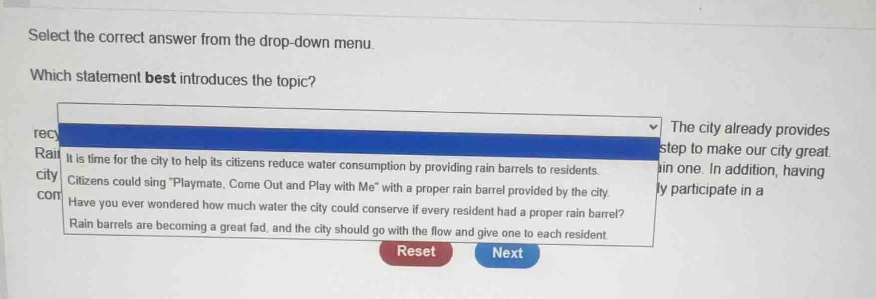 select the correct answer from the drop - down menu. which statement be…
