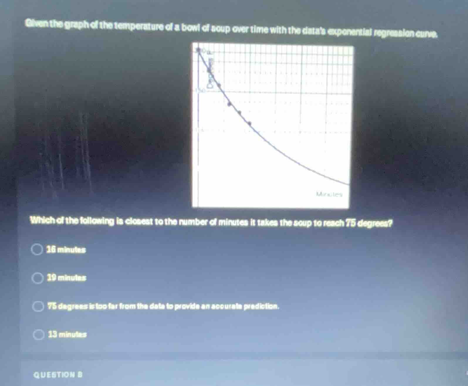 given the graph of the temperature of a bowl of soup over time with the…