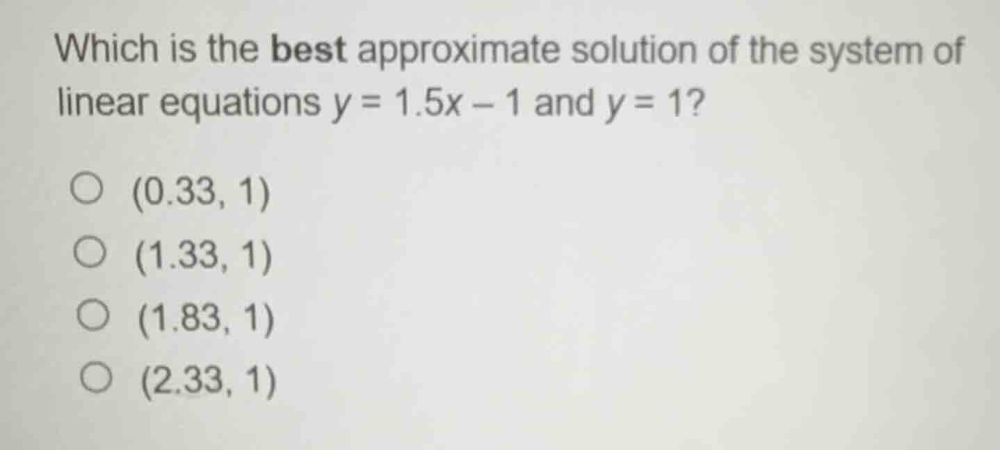 which is the best approximate solution of the system of linear equation…