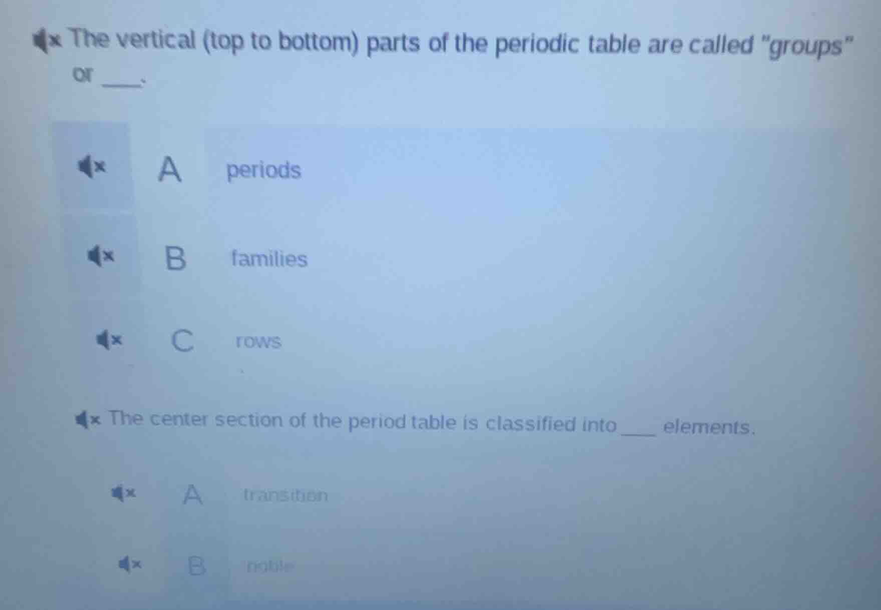 the vertical (top to bottom) parts of the periodic table are called \gr…