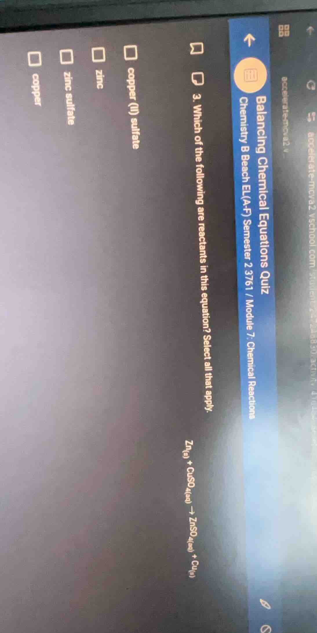 3. which of the following are reactants in this equation? select all th…