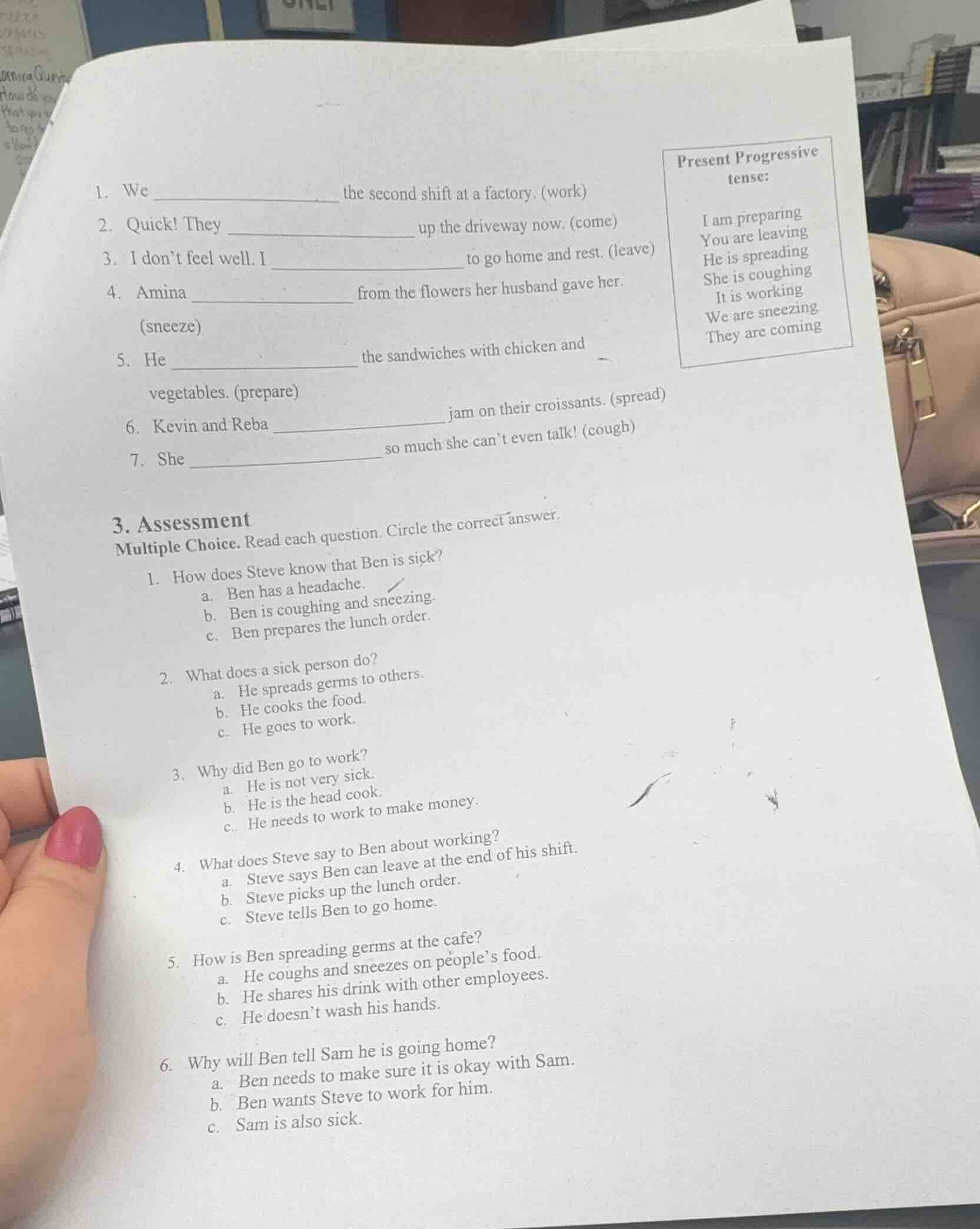 1. we ______________ the second shift at a factory. (work) 2. quick! th…