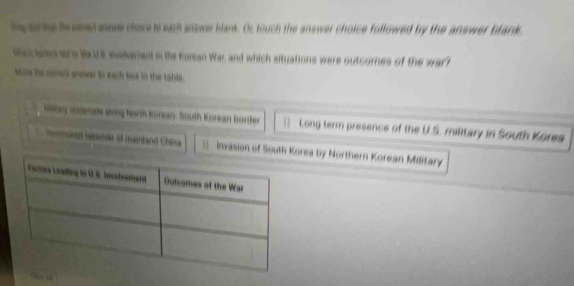drag and drop the correct answer choice to each answer blank. or touch …