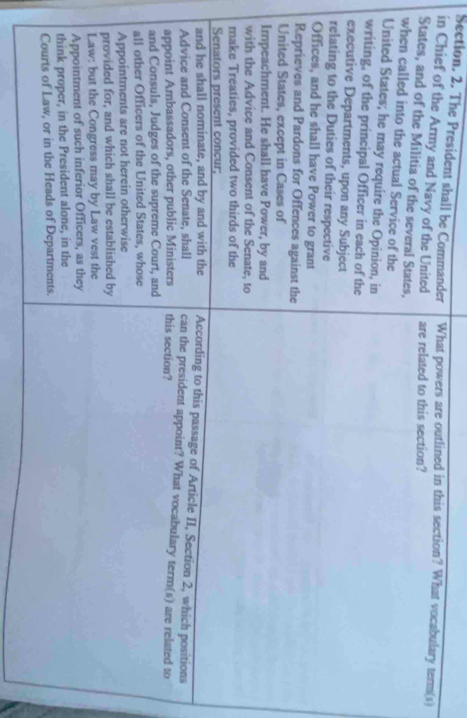 section 2. the president shall be commander in chief of the army and na…