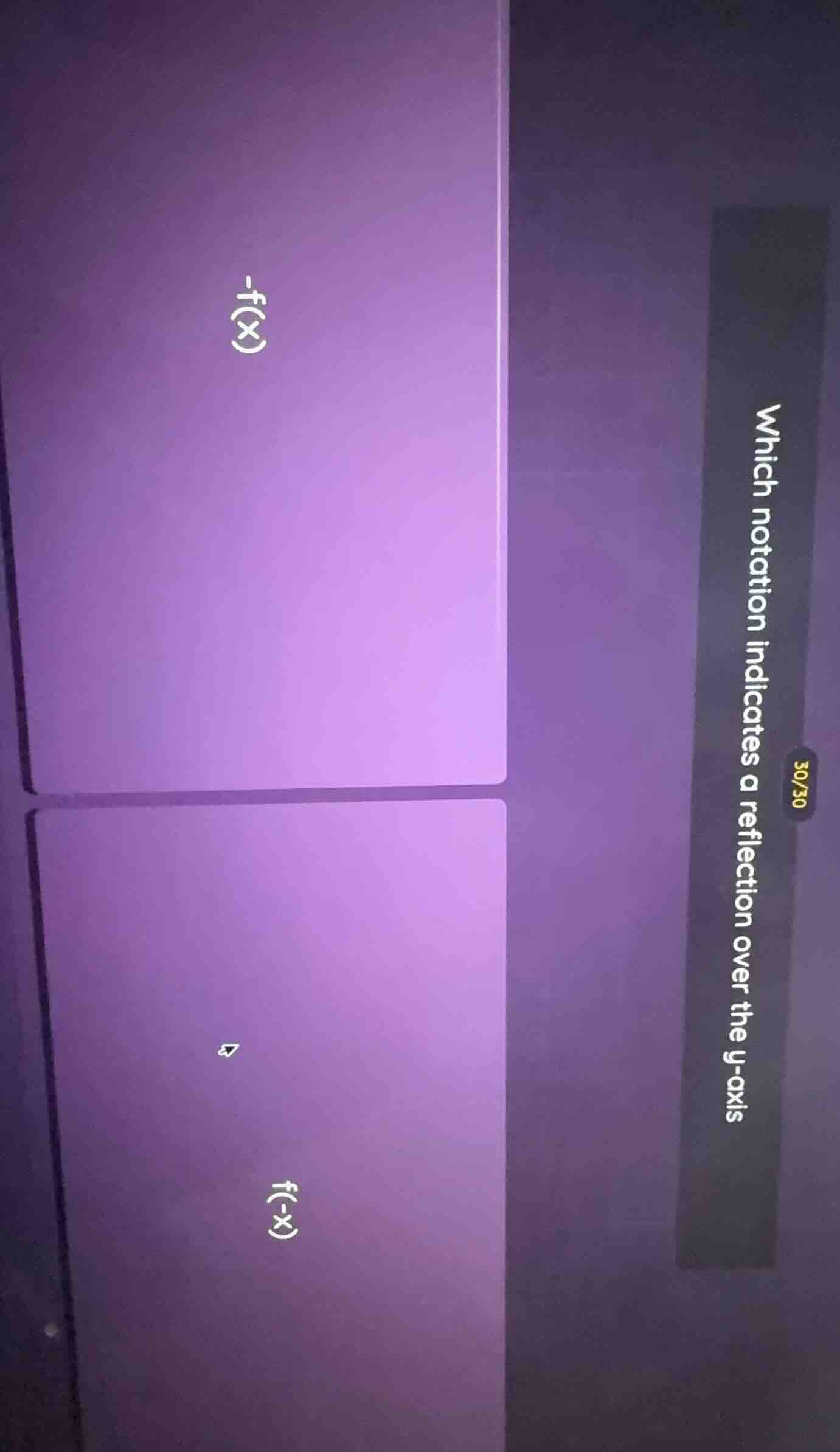 which notation indicates a reflection over the y - axis