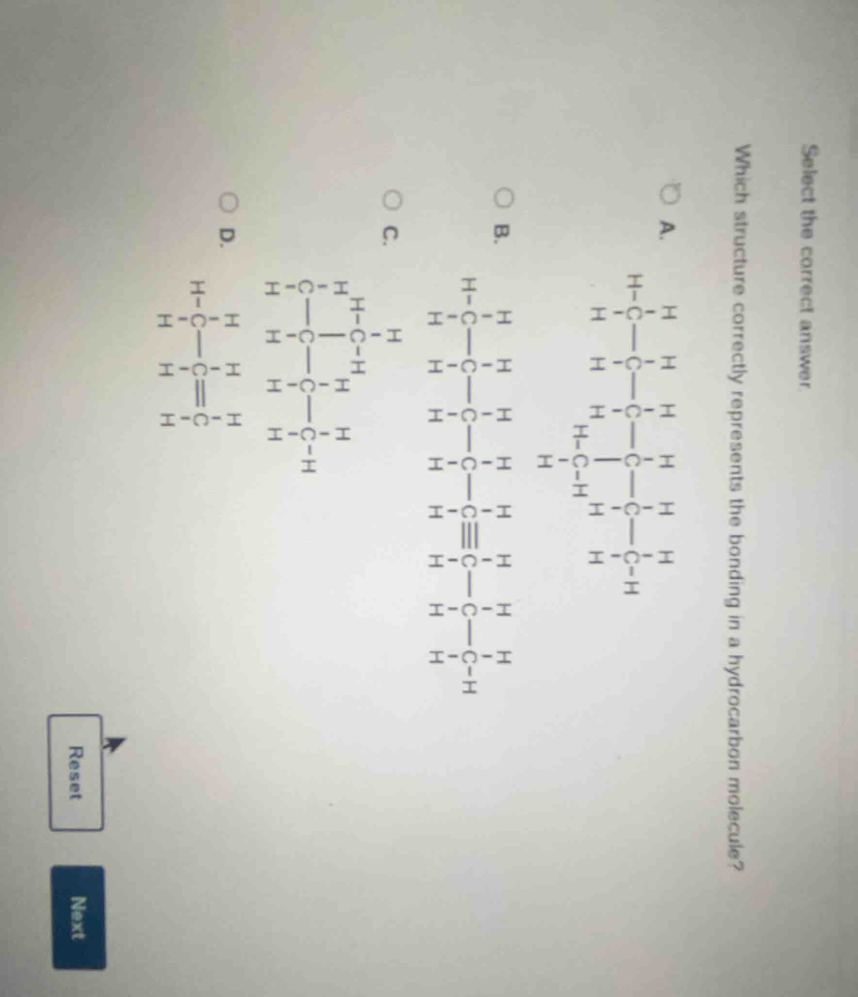 select the correct answer. which structure correctly represents the bon…