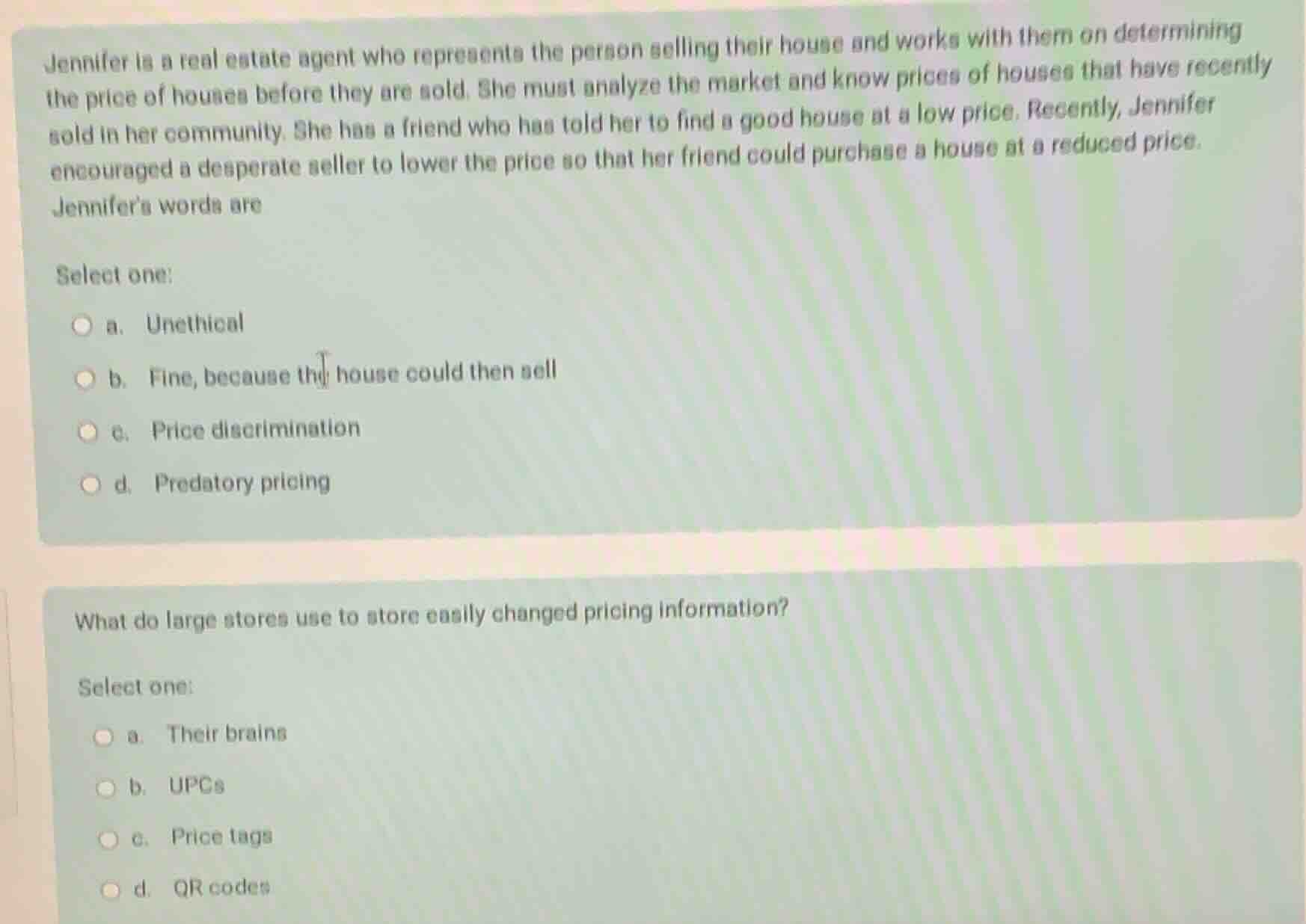 jennifer is a real estate agent who represents the person selling their…