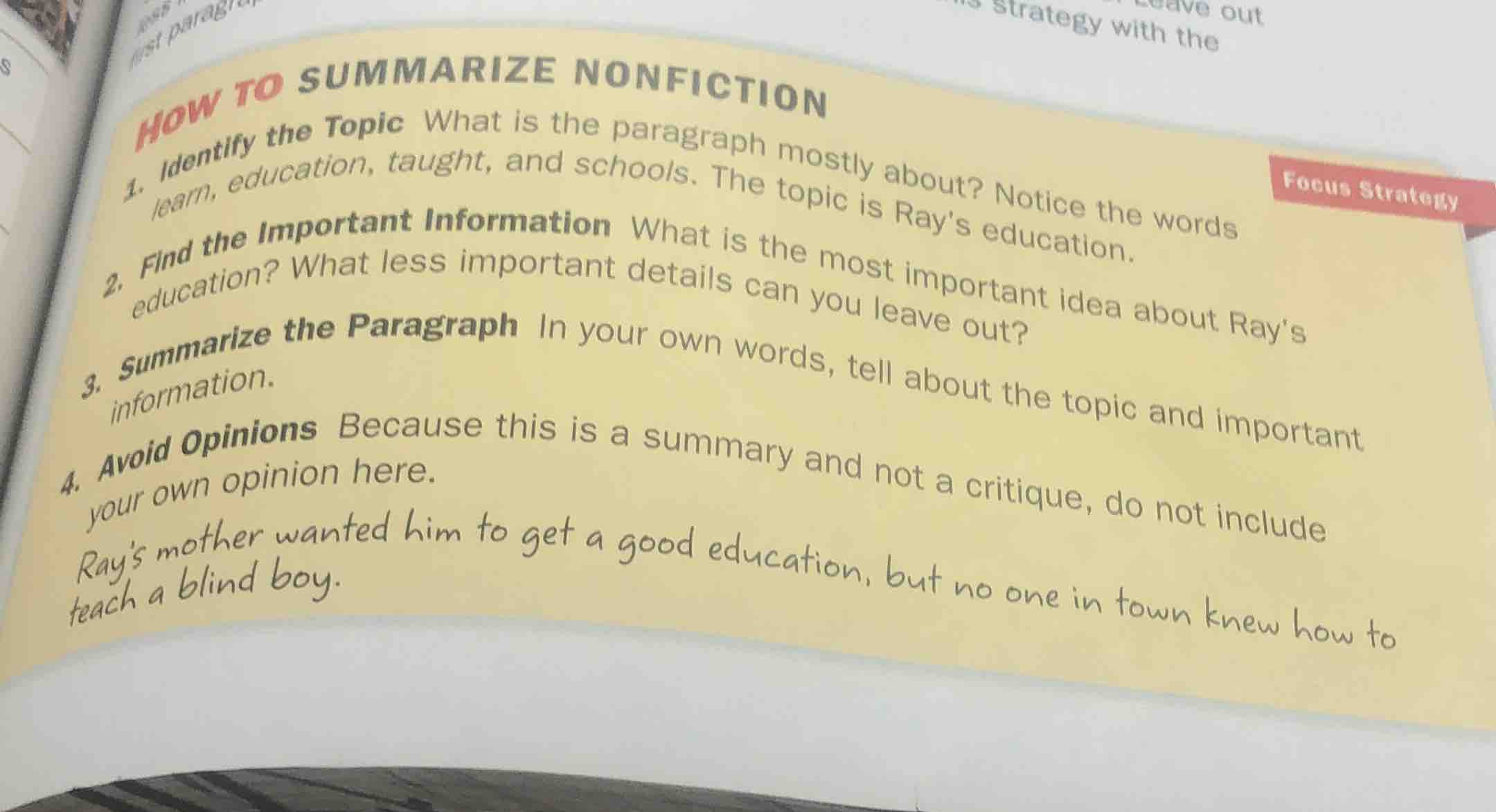 how to summarize nonfiction focus strategy 1. identify the topic what i…