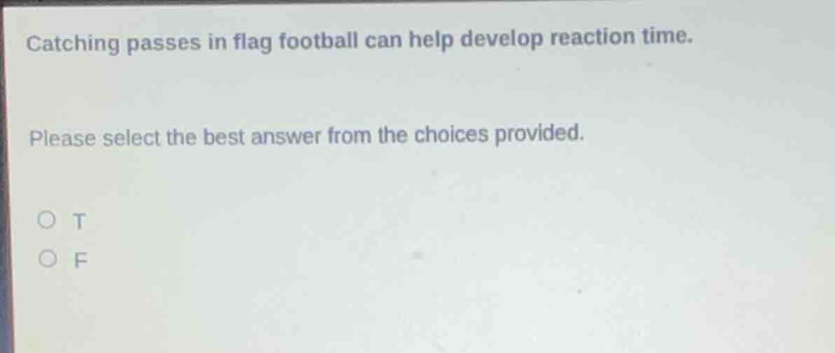 catching passes in flag football can help develop reaction time. please…