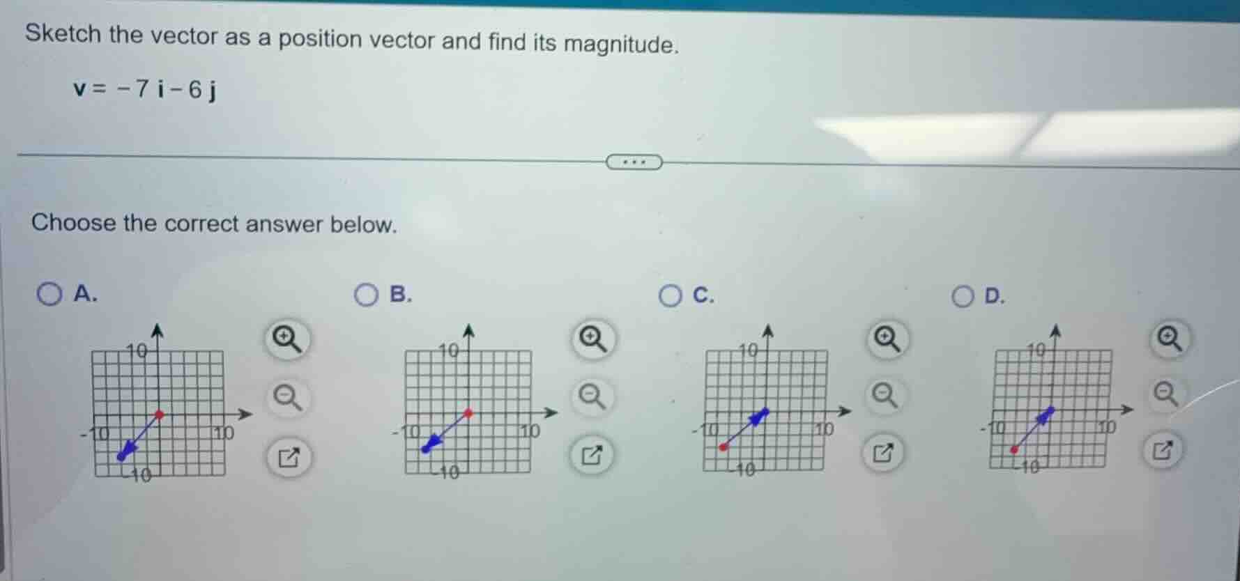 sketch the vector as a position vector and find its magnitude. \\( \\ma…