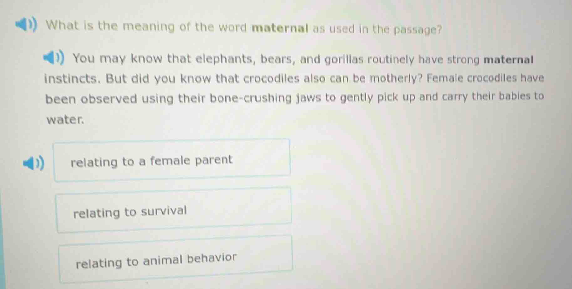 what is the meaning of the word maternal as used in the passage? you ma…