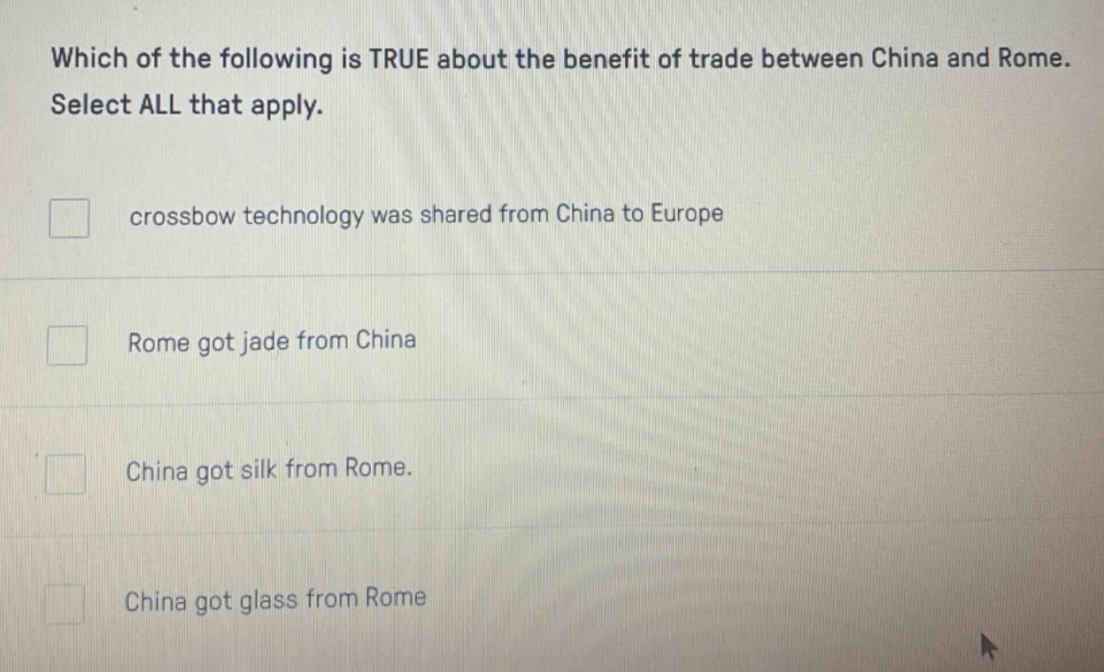 which of the following is true about the benefit of trade between china…