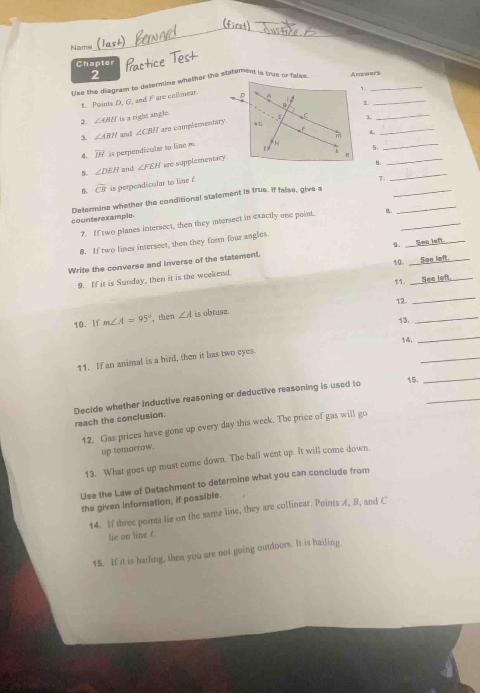 name (last) bernard (first) justice b chapter 2 practice test use the d…