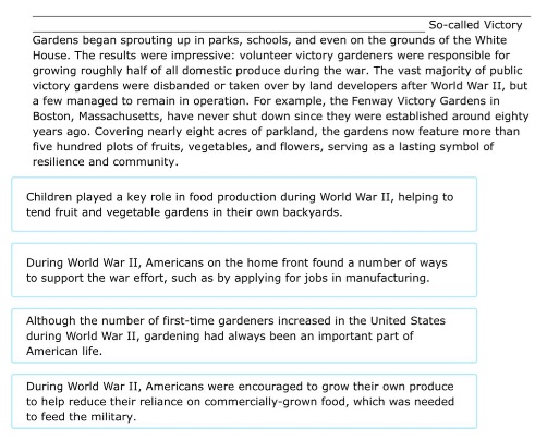 so - called victory gardens began sprouting up in parks, schools, and e…
