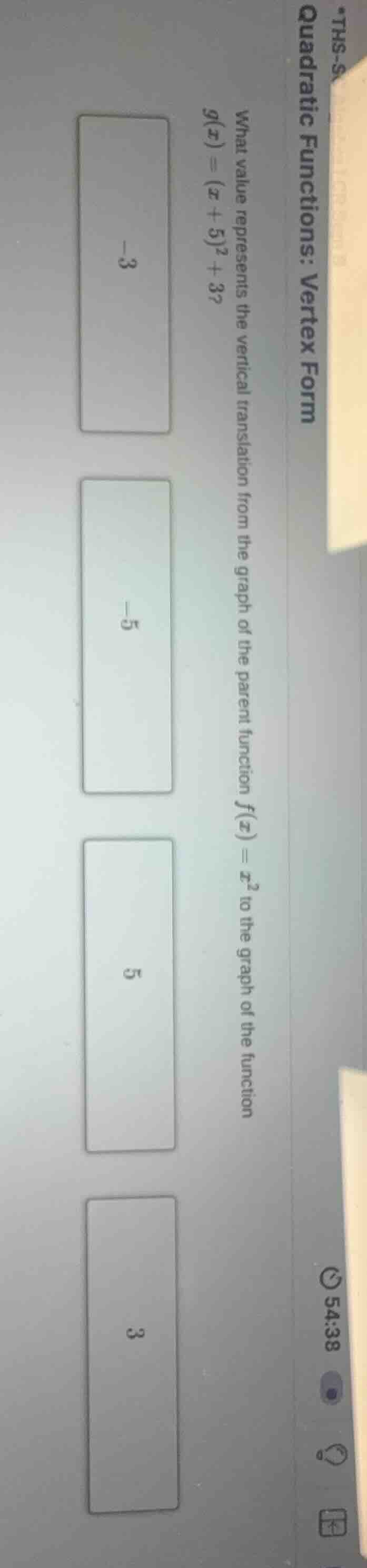 quadratic functions: vertex form what value represents the vertical tra…