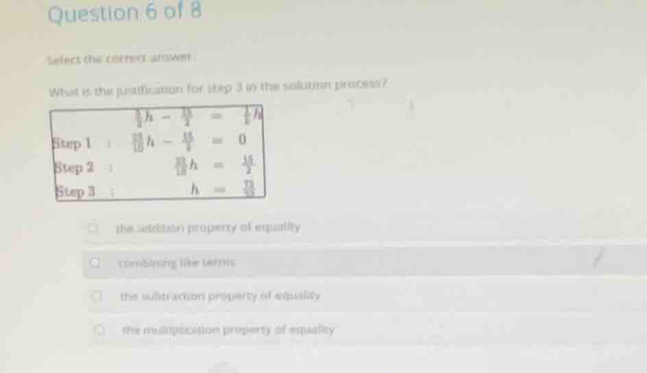 question 6 of 8 select the correct answer. what is the justification fo…
